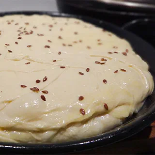 Фетир с кремом Махалябия (Feteer Meshaltet with Magalyabia Cream)