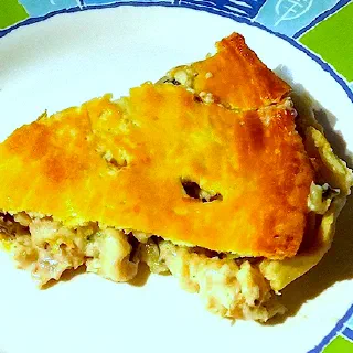 Английский пирог с цыплёнком, грибами и чеддером (Chicken and mushroom pie with cheddar)