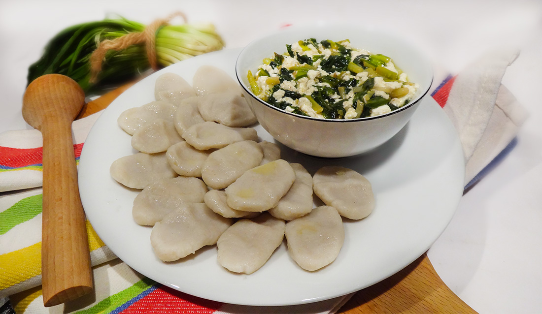Ramson, Cottage Cheese and Chechen Corn Galnash