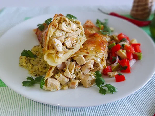Энчиладас в сливочном соусе (Chicken Enchiladas in Cream Sauce)