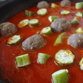 Фрикадельки с окрой (Meatballs with Okra )