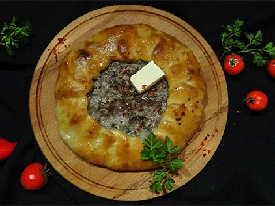 Хычын карачаевский открытый с мясом (Karachay Pie with Meat Hychyn)
