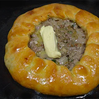 Хычын карачаевский открытый с мясом (Karachay Pie with Meat Hychyn)