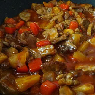 Кисло-сладкая свинина с ананасом. Стир-фрай (Sweet and Sour Stir-Fried Pork)