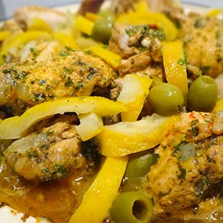Марокканский тажин с солеными лимонами и оливками (Moroccan Chicken, Salted Lemon and Olives)