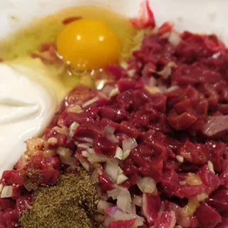 Начинка с куриными потрошками (Big Halusky with Chicken Gizzards, Liver, Heart – «Nachinka»)