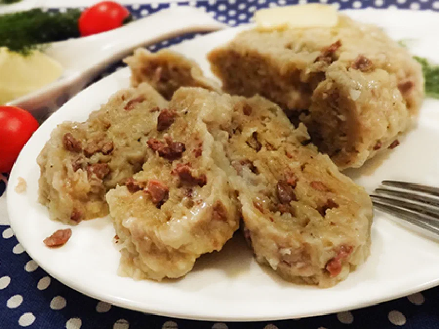Начинка с куриными потрошками (Big Halusky with Chicken Gizzards, Liver, Heart – «Nachinka»)