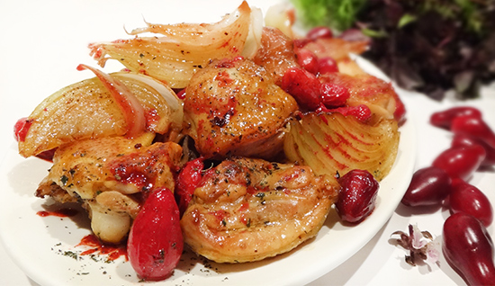 Овришта: курица с кизилом (Azerbaijani Chicken with Cornelian cherries