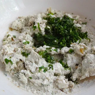 Равиоли с творогом, баклажаном в томатном соусе (Ravioli with Сottage Сheese and Eggplant)