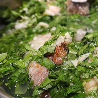 Рыба в соусе Киндзмари (White Fish with Georgian Sauce Kindzmari )