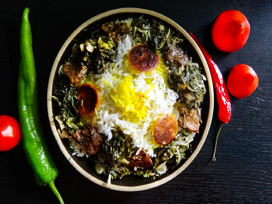Сябзи плов – плов с мясом и зеленью (Sebzi Pilaf with Meat and Herbs)