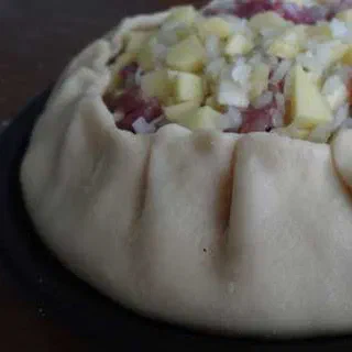 Зур Бэлеш с мясом и картофелем (Tatar Big Pie – Зур-Белеш)